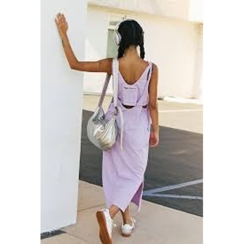 FP Movement by Free People Lavender Cutout Midi Dress with Side Slit